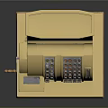 Vintage Gold Retail Sales Cash Register With Colorful Buttons And Crank Handle
