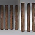 Natural Wooden Pillars With Various Textures And Shapes In Interior