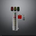 Industrial Signal Light Control Panel With Red Yellow Green Lamps Buttons And Indicators