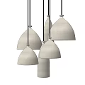 Elegant Modern Hanging Conical Pendant Lights With Light Gray Shades 3d model