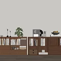 Middle Ancient Bookcase Combination Decorative Cabinet 3d model