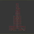 Tall Red Multi Level Scaffolding Structure Used In Building Construction Project 3d model