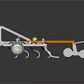 Agricultural Farming Machinery With Metal Frame Multiple Wheels And Orange Components
