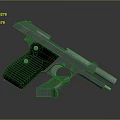 Classic Silver Pistol With Black Grip And Detachable Magazine On Reflective Surface