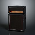 Black Desktop Computer Amplifier With Two Tier Structure Control Knobs Indicator Light And Speaker Cabinet