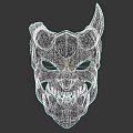 Game Movie Character Mythical Warrior Mask With Horns Fangs Red Black Design
