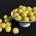 White Ceramic Bowl With Fresh Yellow Fruits For Kitchen Household Use
