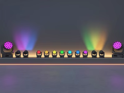 Colorful Decorative Lights Arrangement With Modern Display And Vibrant Lighting Effects 3d model