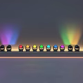 Colorful Decorative Lights Arrangement With Modern Display And Vibrant Lighting Effects