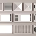 Various Air Conditioner Vents With Different Grid Patterns And Designs 3d model