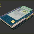 Blue Electronic Notebook Device With Spiral Design Screen And Digital Notes Feature 3d model