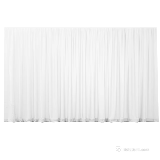 White Pleated Curtains For Home Decor With Lightweight Fabric And Elegant Design 3d model 
