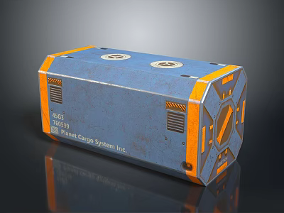 Vehicle Propulsion System Component With Blue Orange Design And Mechanical Details 3d model