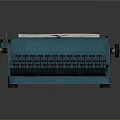 Vintage Blue Typewriter With Classic Design And Paper Sheet On Top