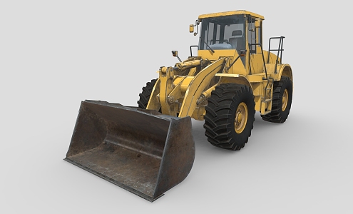 Excavator wheel loader engineering truck tower crane 3d model