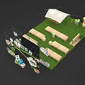 Cool Summer Escape Outdoor Setup With Guoye La Tent Bee And Direction Signs 3d model