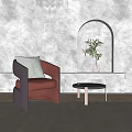 Modern single sofa single chair combination 3d model