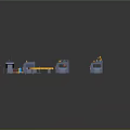 Industrial Logistics Sorting System With Conveyor Belts Automated Equipment And Blue Fences