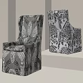 Unique Black and White Pattern Dining Chairs in Modern Interior Design 3d model