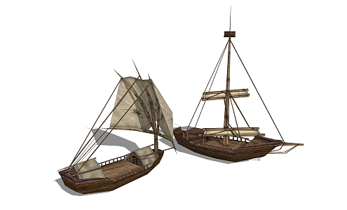 modern sailing ship 3d model