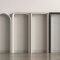 Modern Door Frames In Different Styles With Arch And Rectangular Shapes In White Gray Black 3d model