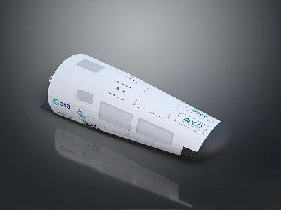 White ESA BREEZE Advanced Technological Spacecraft Module Component Design Structure 3d model