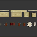 Classroom Scene Components With Green Blackboard Bulletin Board Desks Chairs Books And Cabinet
