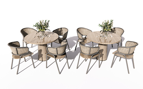 Modern Outdoor Table and Chair Outdoor Leisure Table and Chair 3d model