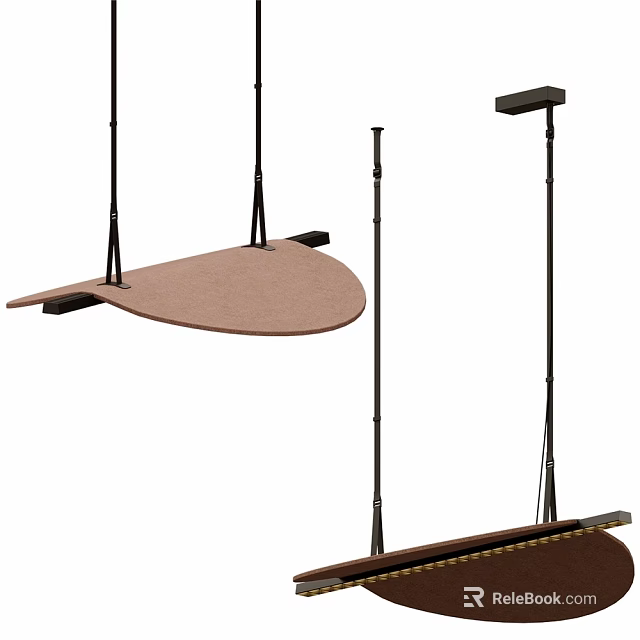 Contemporary Ceiling Light Design With Unique Shape Brown Shade And Metal Frame 3d model