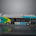 Modern Shenzhen Bus With Colorful White Blue Green Yellow Exterior And Windows