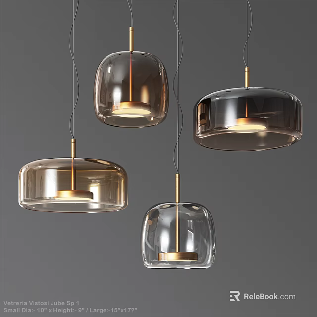 Modern Glass Pendant Lights Featuring Different Shapes Gold Accents And Warm Glow 3d model 