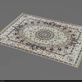 Intricate Patterned Traditional Area Rug With Oval Central Medallion And Pastel Pink Blue White Hues