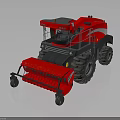 Efficient Red Modern Combine Harvester With Large Tires And Harvesting Attachment