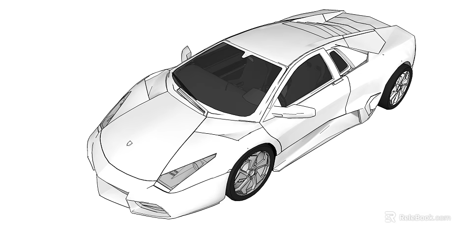 Sleek Wireframe Concept Sports Car With Aerodynamic Body And Stylish Wheels 3d model 
