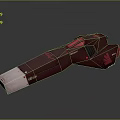 Crimson Red Sci-Fi Mechanical Structure With Detailed Design And White Accents
