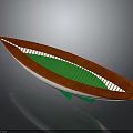Red And Green Water Transport Boat With Unique Grille Structure And Modern Design Features