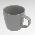 Single Gray Ceramic Mug With Handle On Simple Gray Gradient Background 3d model