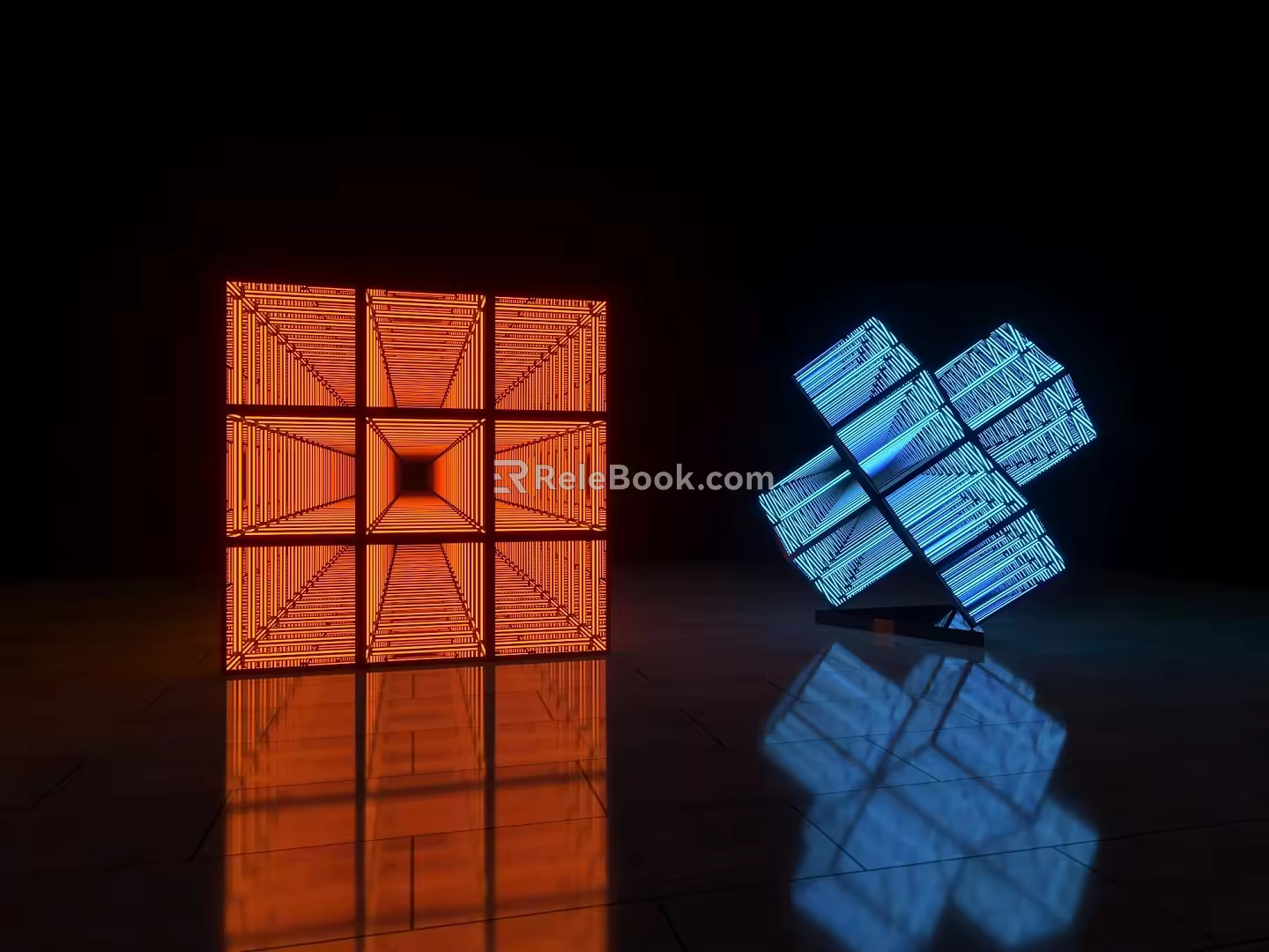 Net red abyss mirror lasagna mirror light box 3d model