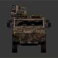 Military Armored Tank With Camouflage Design Mounted Weapon System And Heavy Tracks
