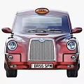 Classic London Taxi Style Cars In Black And Red With Fake Taxi Logo