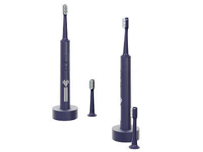 Electric Toothbrushes With Brush Heads And Charging Bases For Daily Cleaning 3d model