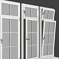 White Casement Windows Featuring Various Pane Patterns And Hinged Opening Design For Home Use