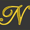 Golden Decorative Letter N Shiny Home Decor Household Daily Use Item With Reflection