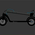 Modern Electric Scooter With Black Body Blue Accent Lines And Urban Commuting Design