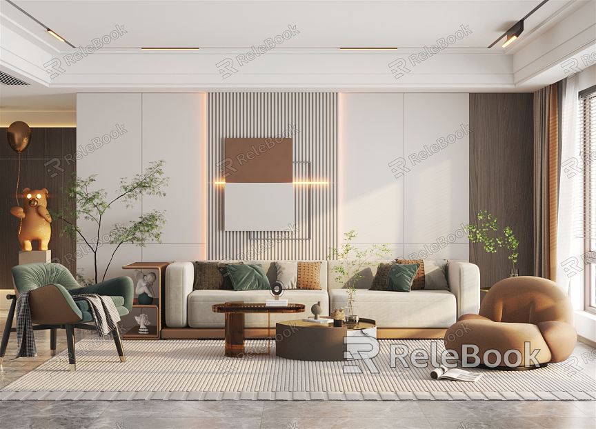 modern living room home living room model