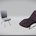 Modern Single Seater Sofas in Gray and Purple with Metal Frames and Upholstered Design