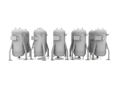 Modern Gray Decorative Ornament Set With Five Stands For Home Decoration 3d model