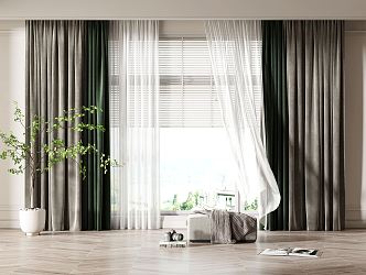 Modern Curtains 3d model