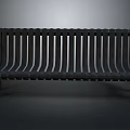 Modern Wooden Bench With Slatted Back And Armrests For Home Decor