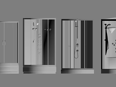 Modern Shower Enclosure Designs With Glass Doors And Sliding Panels 3d model